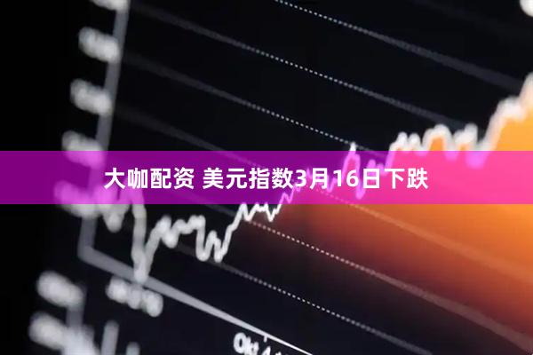 大咖配资 美元指数3月16日下跌